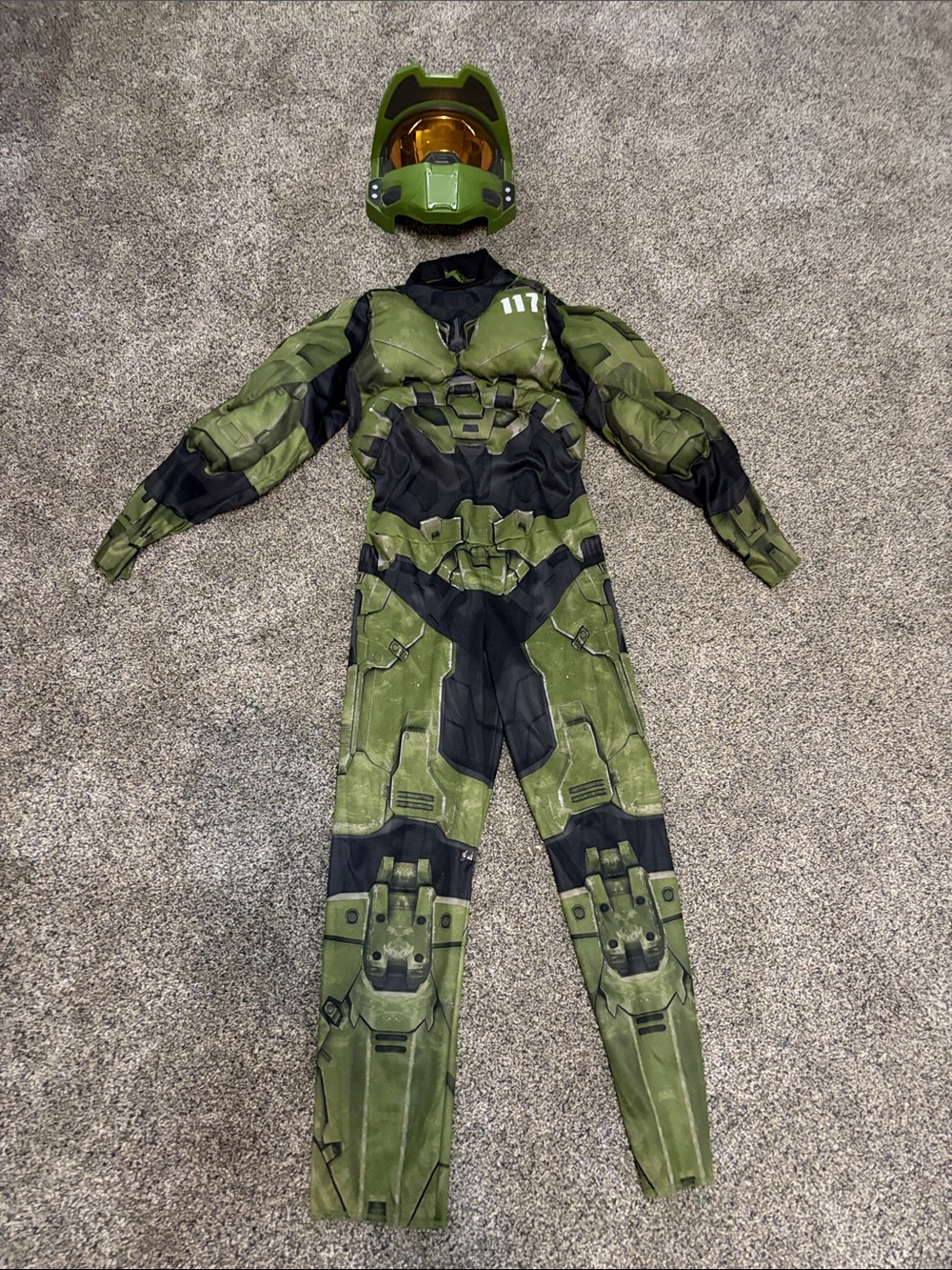 Halo Master Chief-Style Kids Costume with Helmet Size M 8-10